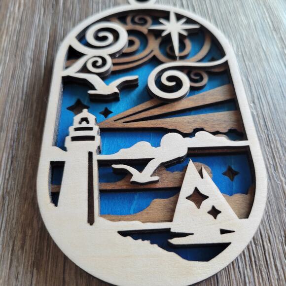 Lighthouse Christmas Ornament Blue variant - Picture 2 of 6